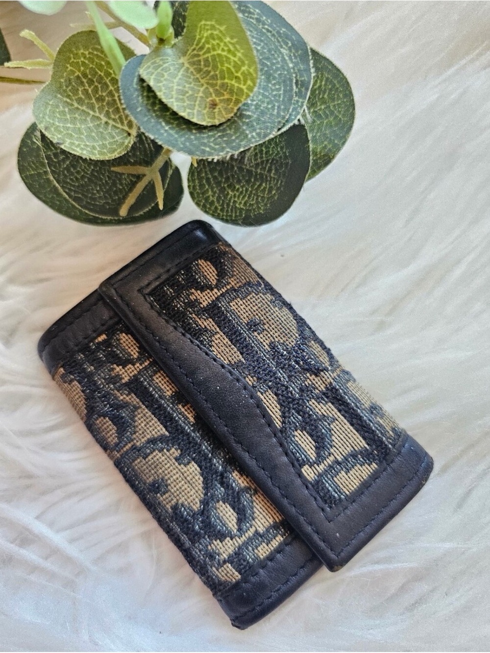 Dior Trotter Authentic Monogram Key & Card Holder